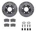 Dynamic Friction Co 7512-73026, Rotors-Drilled and Slotted-Silver w/ 5000 Advanced Brake Pads incl. Hardware, Zinc Coat 7512-73026